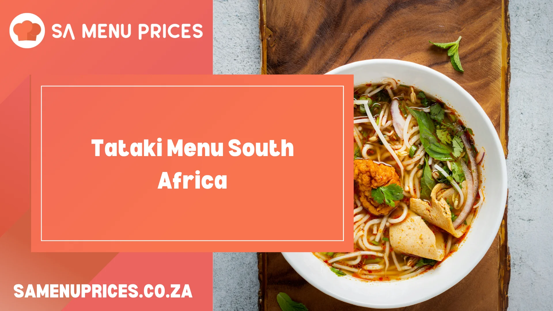 Tataki Menu South Africa - South Africa Menu Prices